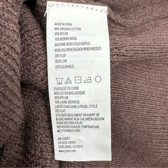 NEW PrAna Milani Henley Thermal Waffle Knit Dress in Clove Brown Size Medium - Picture 8 of 8
